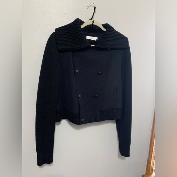 A.L.C. Bryant Merino Wool Blend Jacket in Black size L - Picture 10 of 16